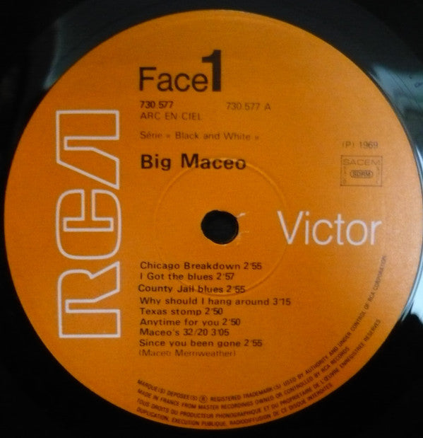 Big Maceo : Big Maceo (LP, Comp, Mono)