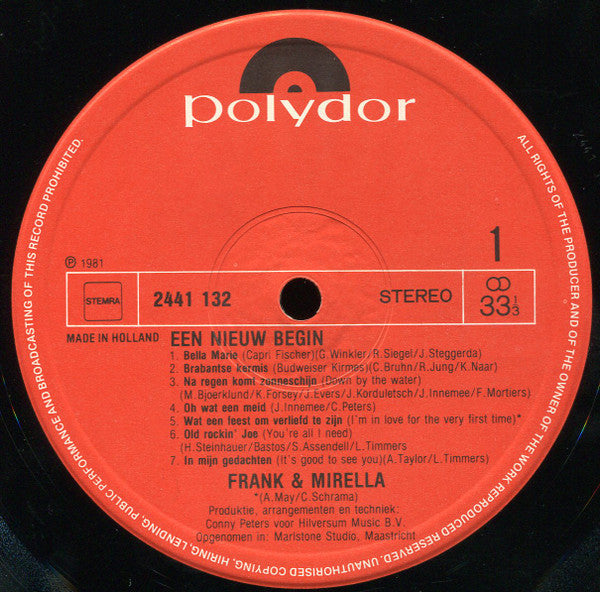 Frank & Mirella : Een Nieuw Begin (LP, Album)