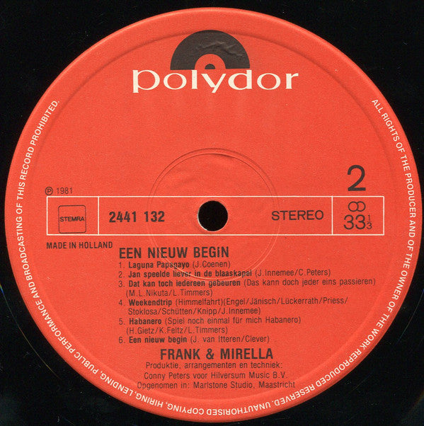 Frank & Mirella : Een Nieuw Begin (LP, Album)