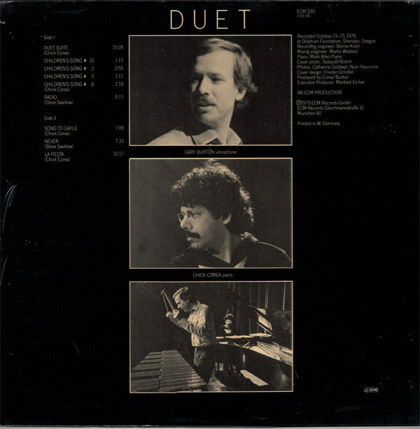Gary Burton / Chick Corea : Duet (LP, Album)