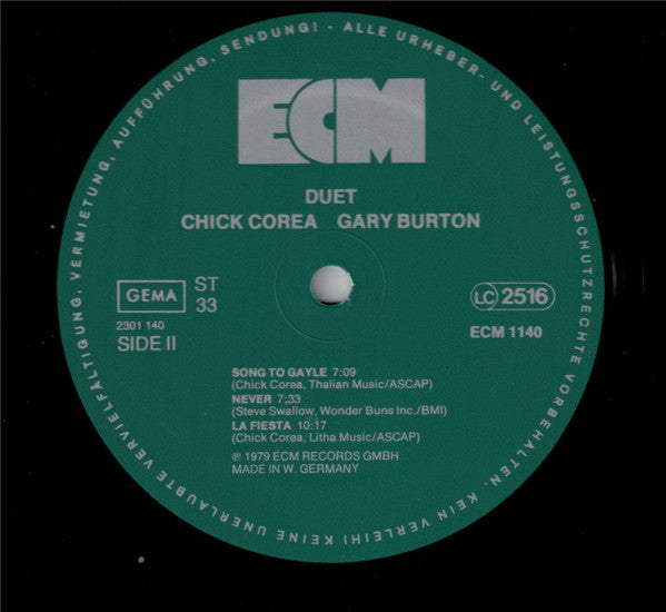 Gary Burton / Chick Corea : Duet (LP, Album)
