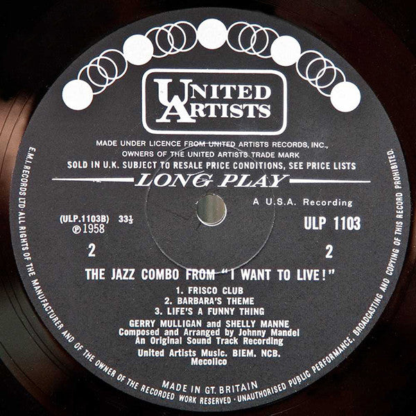 Gerry Mulligan : The Jazz Combo From "I Want To Live!" (LP, Album, Mono)