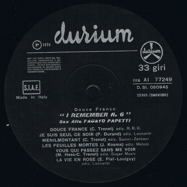 Fausto Papetti : Fausto Papetti In Paris (LP, Album)