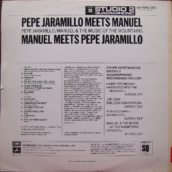 Pepe Jaramillo And Manuel And The Music Of The Mountains* : Manuel Meets Pepe Jaramillo (LP, Quad)