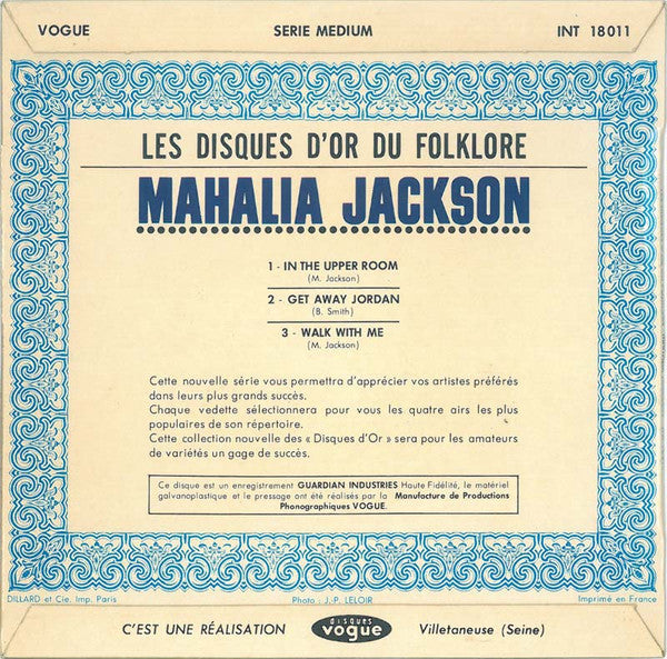 Mahalia Jackson : In The Upper Room (7", EP, Mono)