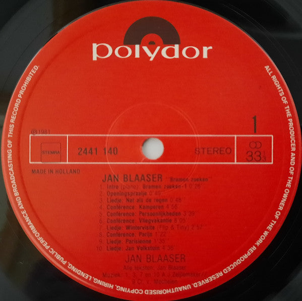 Jan Blaaser : Bramen Zoeken (LP, Album)