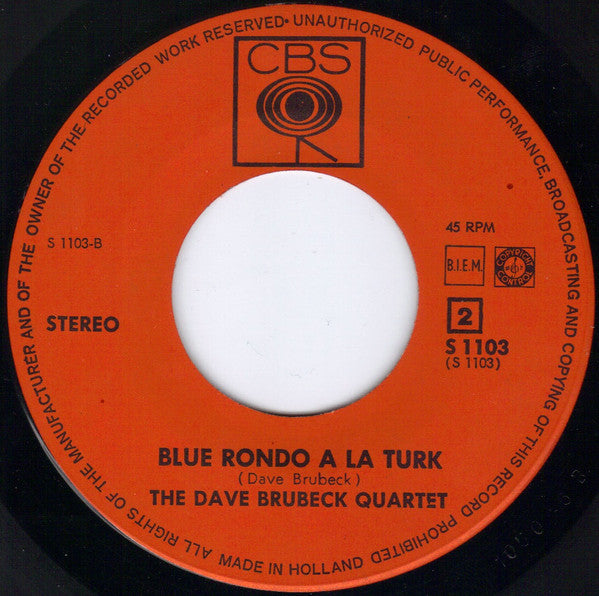 Dave Brubeck : Take Five (7", Single, RE)