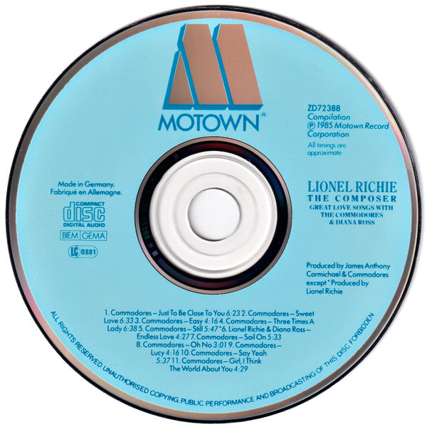 Lionel Richie : Lionel Richie The Composer: Great Love Songs With The Commodores And Diana Ross (CD, Comp)