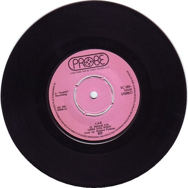 Three Dog Night : Liar (7", Single, Blu)