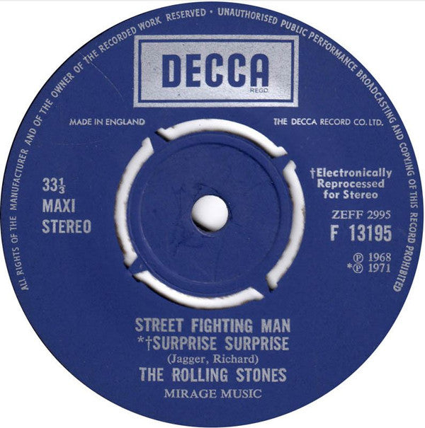 The Rolling Stones : Street Fighting Man / Surprise Surprise / Everybody Needs Somebody To Love (7", Maxi)