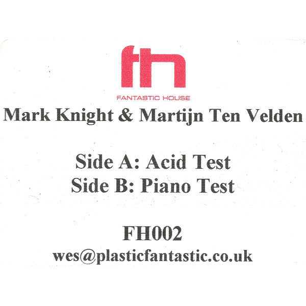 Mark Knight & Martijn ten Velden : Acid Test / Piano Test (12", Promo, W/Lbl)