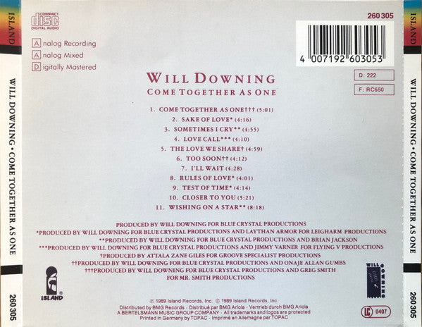 Will Downing : Come Together As One (CD, Album)