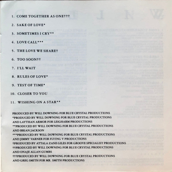 Will Downing : Come Together As One (CD, Album)