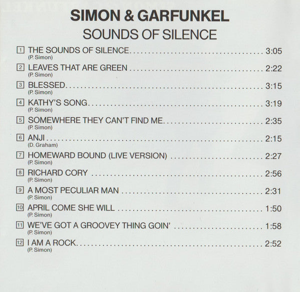 Simon & Garfunkel : Sounds Of Silence (CD, Album, Mono, RE)