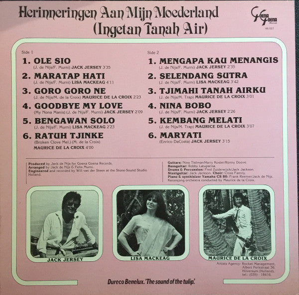 Jack Jersey, Lisa MacKeag, Maurice De La Croix : Herinneringen Aan Mijn Moederland (Ingetan Tanah Air) (LP, Comp)