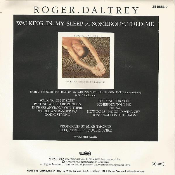 Roger Daltrey : Walking In My Sleep (7")
