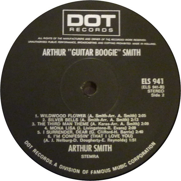 Arthur Smith (2) : Arthur "Guitar Boogie" Smith (LP, Album, RE)