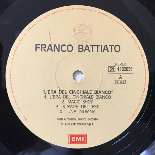 Battiato* : L'Era Del Cinghiale Bianco (LP, Album, RE)