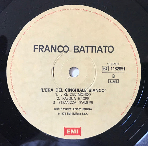 Battiato* : L'Era Del Cinghiale Bianco (LP, Album, RE)