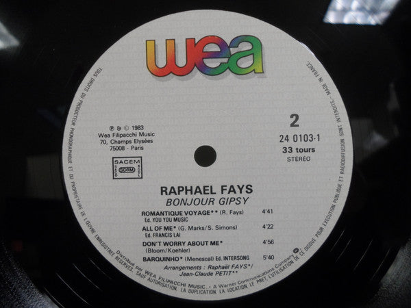 Raphaël Faÿs* : "Bonjour Gipsy" (LP, Album)