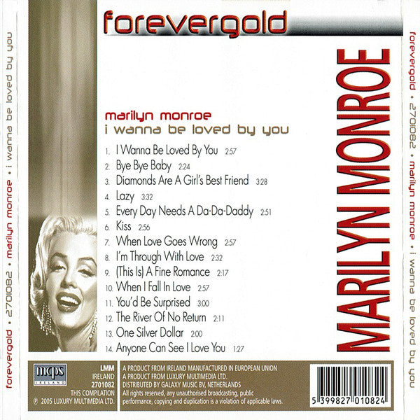 Marilyn Monroe : I Wanna Be Loved By You (CD, Comp, Car)