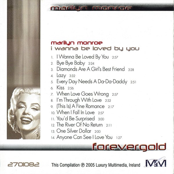 Marilyn Monroe : I Wanna Be Loved By You (CD, Comp, Car)