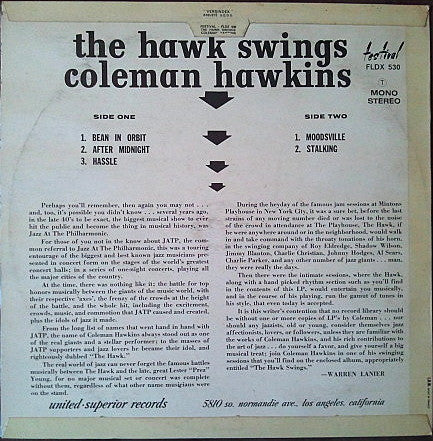 Coleman Hawkins : The Hawk Swings (LP, Album)