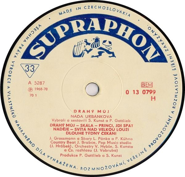 Naďa Urbánková : Drahý Můj (LP, Comp, Mono)