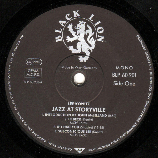 Lee Konitz : At Storyville (LP, Comp, Mono)
