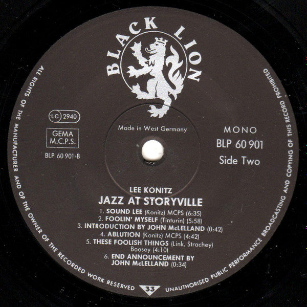 Lee Konitz : At Storyville (LP, Comp, Mono)