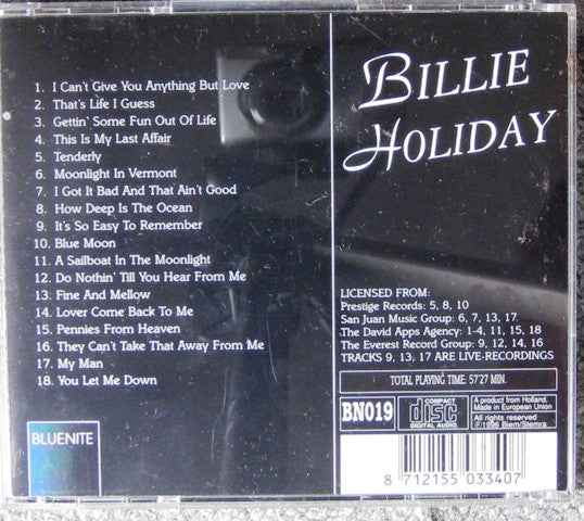 Billie Holiday : Angel Of Harlem (CD, Comp, Pic)