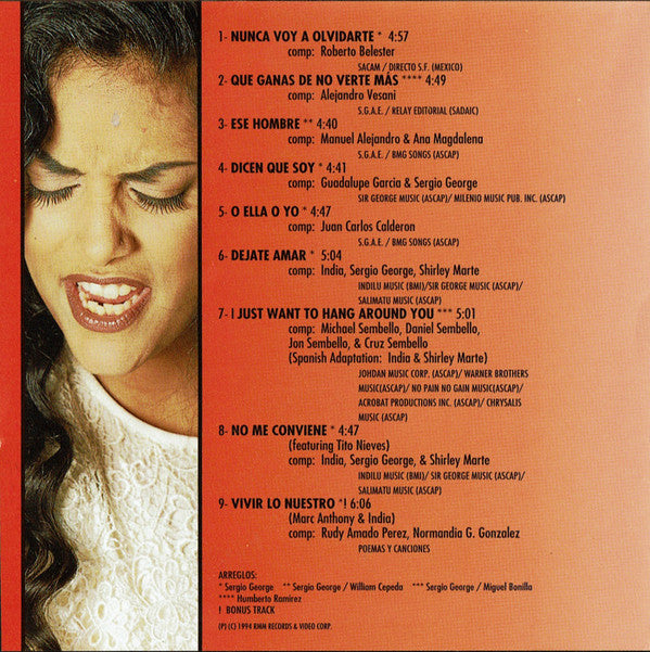 India : Dicen Que Soy (CD, Album)