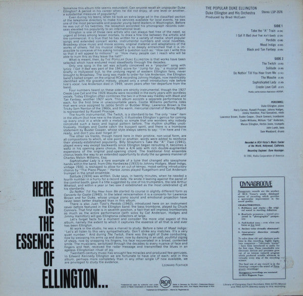 Duke Ellington And His Orchestra : The Popular Duke Ellington (LP, Album)