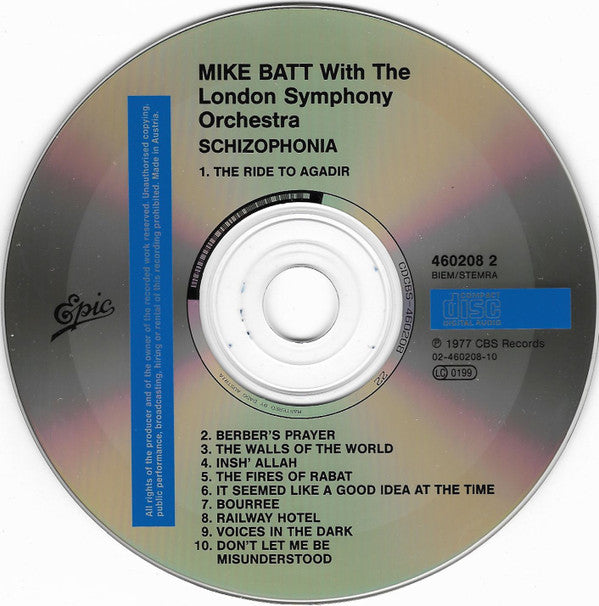 Mike Batt With London Symphony Orchestra : Schizophonia (CD, Album, RE)