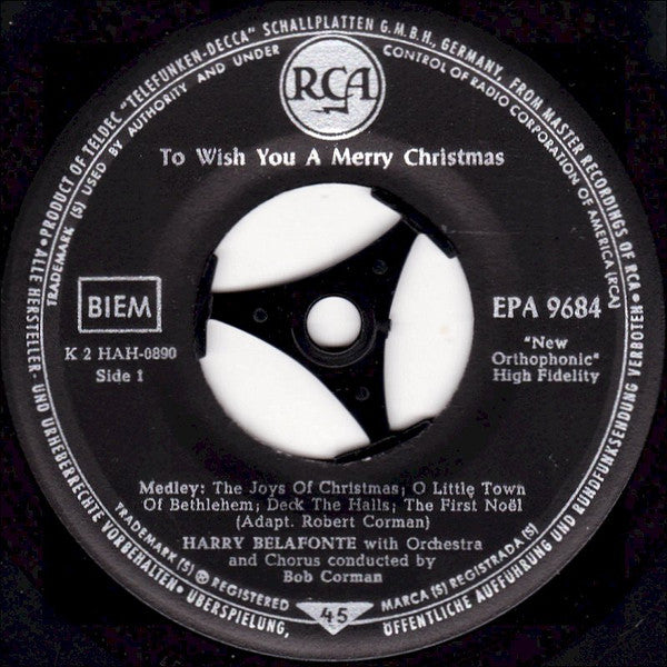 Harry Belafonte : To Wish You A Merry Christmas (7", EP)