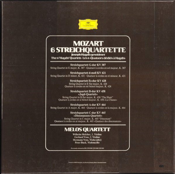 Wolfgang Amadeus Mozart - Melos Quartett : 6 Streichquartette - Joseph Haydn Gewidmet (3xLP, Comp + Box)