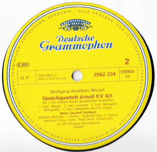 Wolfgang Amadeus Mozart - Melos Quartett : 6 Streichquartette - Joseph Haydn Gewidmet (3xLP, Comp + Box)