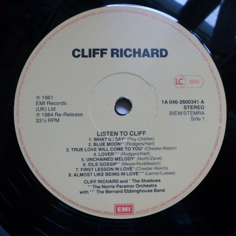 Cliff Richard : Listen To Cliff! (LP, Album, RE)