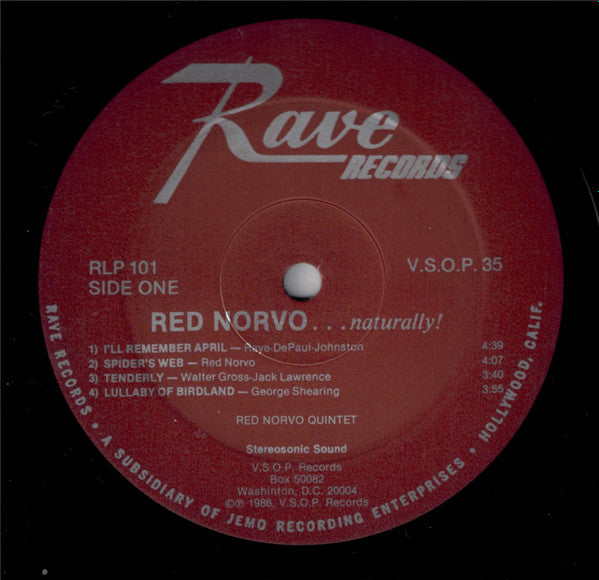 Red Norvo Quintet : Norvo... Naturally! (LP, Album, RE)