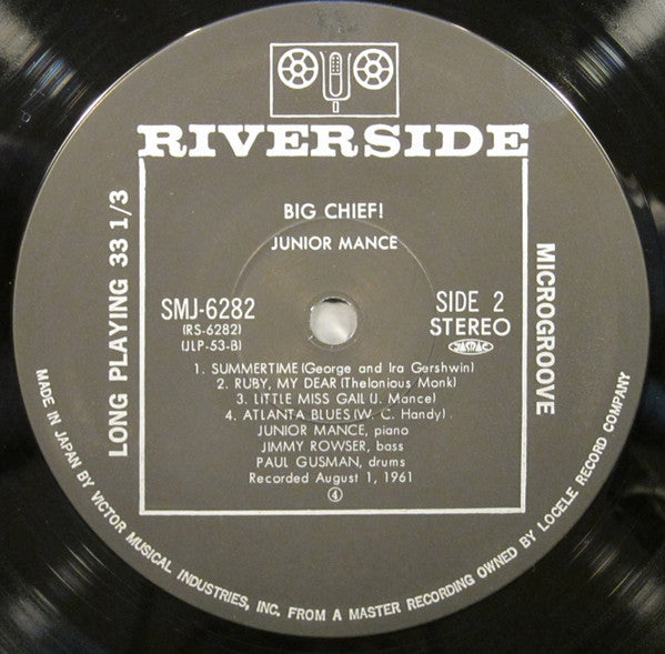 Junior Mance Trio : Big Chief! (LP, Album, RE)