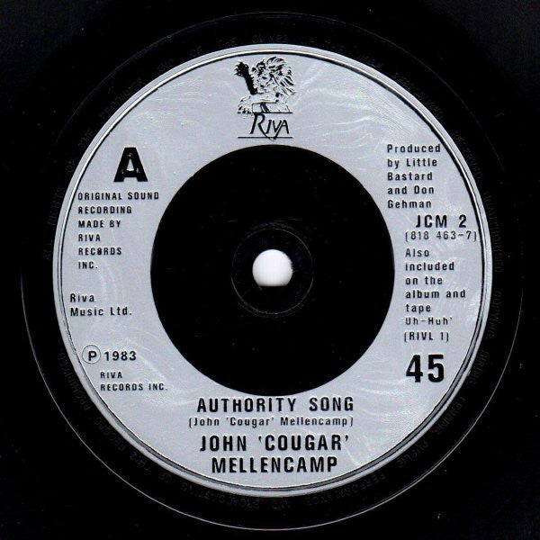 John Cougar Mellencamp : Authority Song (7", Single)