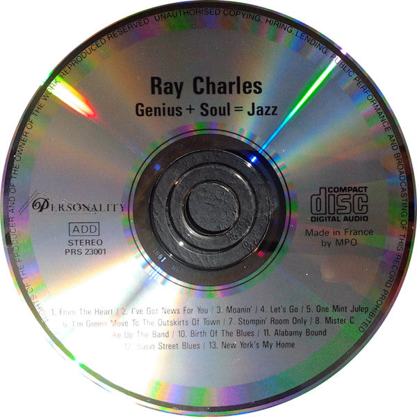 Ray Charles : Genius + Soul = Jazz (CD, Album, RE)