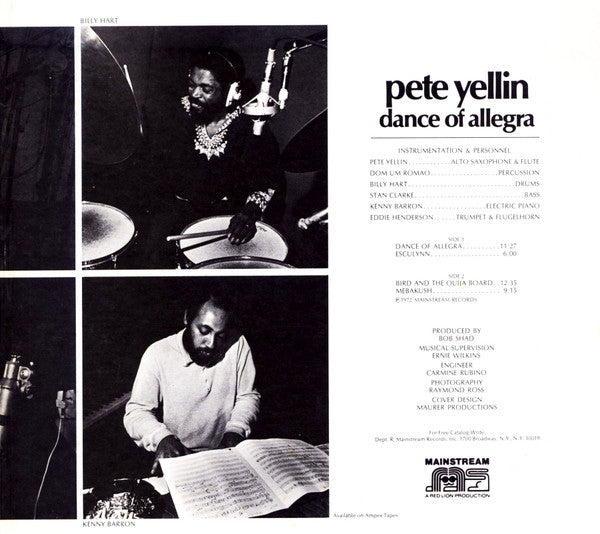 Pete Yellin* : Dance Of Allegra (LP, Album)
