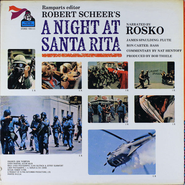 Rosko, Ron Carter, James Spaulding : Robert Scheer's A Night At Santa Rita (LP, Gat)