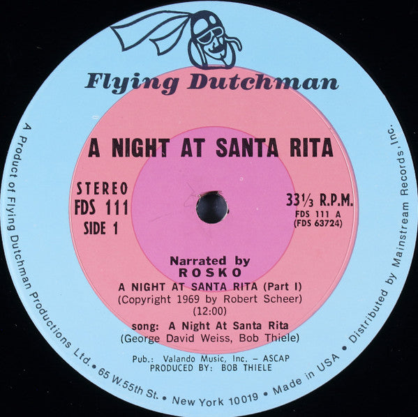Rosko, Ron Carter, James Spaulding : Robert Scheer's A Night At Santa Rita (LP, Gat)