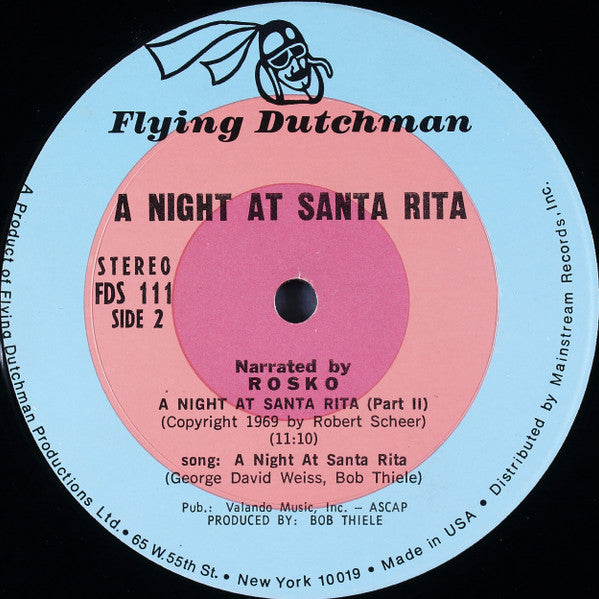 Rosko, Ron Carter, James Spaulding : Robert Scheer's A Night At Santa Rita (LP, Gat)