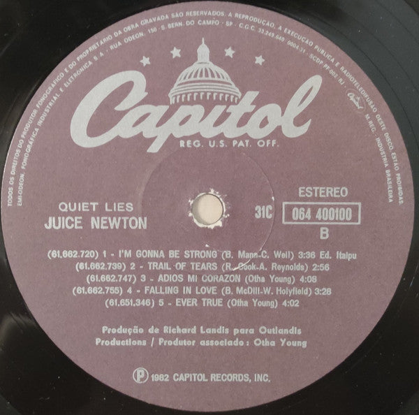 Juice Newton : Quiet Lies (LP, Album)