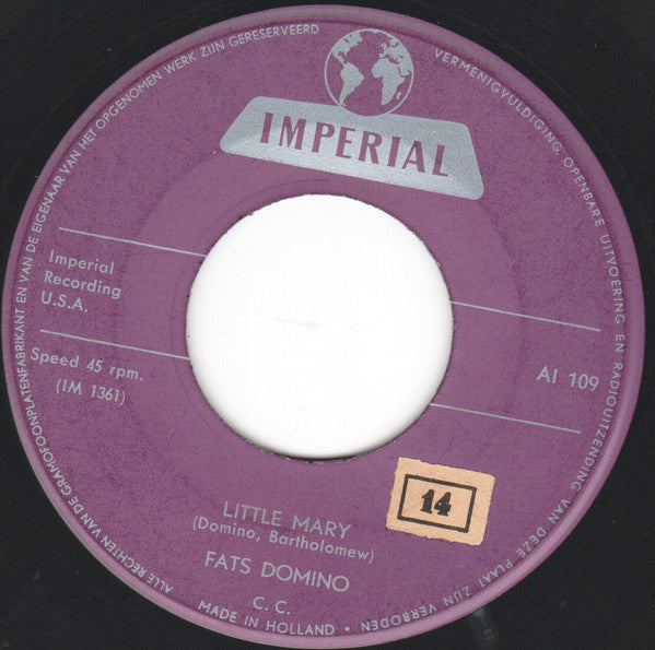 Fats Domino : My Blue Heaven / Little Mary (7")