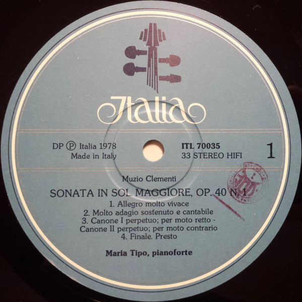 Muzio Clementi, Maria Tipo : L'Opera Per Pianoforte 1 Sonate Op. 40, 1-3 - Op. 50, 1-3 (3xLP, Album + Box)