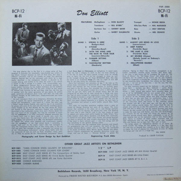 Don Elliott : Mellophone (LP, Album, Mono, RE)